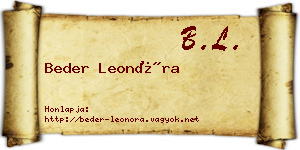 Beder Leonóra névjegykártya
